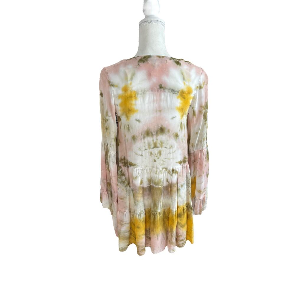 Young Fabulous and Broke Rosa Mini Dress Olive Venus Tie Dye Oversized Boho XS - Picture 6 of 12